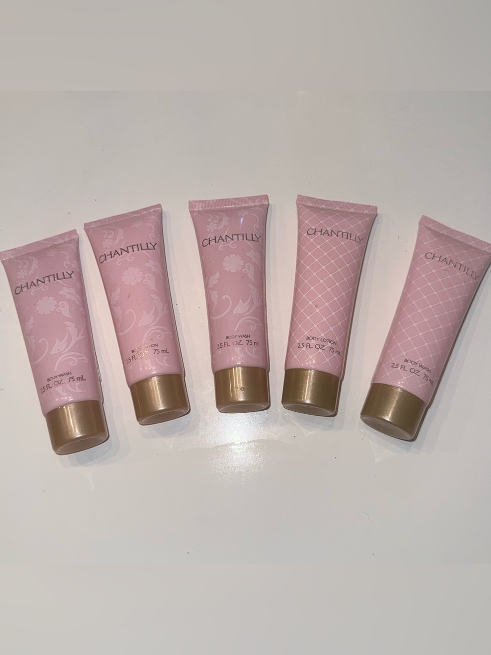 Chantilly by Dana Lot of 5 Body Lotion and Body Wash NEW 75ml each